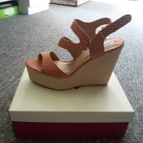 Wedge  Heels, Orange, - Picture 2 of 5